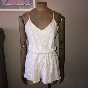 Lace strap romper